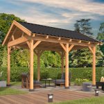 Pergola Gazebo modulare in legno di Douglas HAMAR L - set base 478 x 395 cm-0