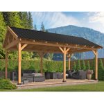 Pergola Gazebo modulare in legno di Douglas HAMAR XL - set base 675 x 445 cm-0