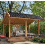 Pergola Gazebo modulare in legno di Douglas BERGEN L - set base 465 x 318 cm-0