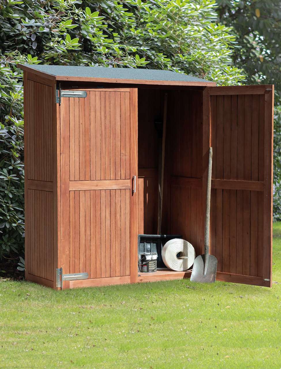 TU29-2003-armadio-da-esterno-amb Armadio da Esterno in legno di Mogano oliato MONTEVIDEO 145 x 65 x 185 h. cm - immagine 1