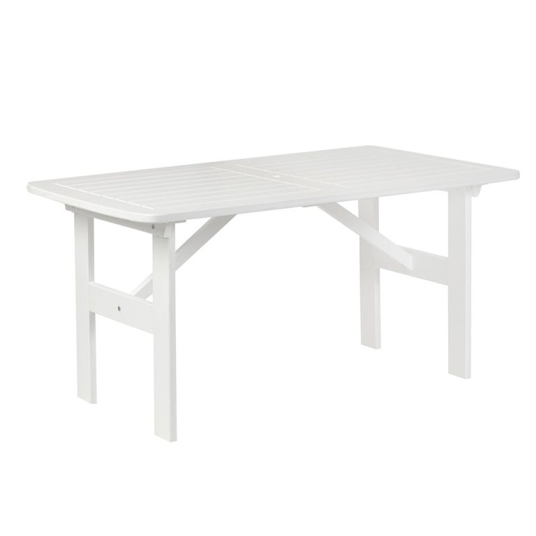 Tavolo in Legno da Esterno Modello VENTA 140 x 80 x 69 h. cm - Verniciato Bianco-0