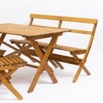 Panca in legno da esterno Pieghevole Modello LAXO Verniciata Miele - Dimensioni 130 x 62 x 81 h. cm-89945