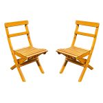 Sedie da esterno in legno Pieghevoli Modello LAXO Verniciate Miele - 2 Pezzi-89941