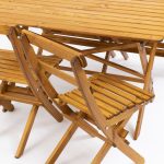 Set da giardino tavolo e sedie Modello LAXO Verniciata Miele - Pieghevole-89955