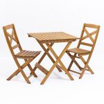 Set da giardino tavolo e sedie Modello SUNRISE Verniciato Miele - Pieghevole-90023