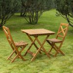 Set da giardino tavolo e sedie Modello SUNRISE Verniciato Miele - Pieghevole-90028