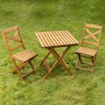 Set da giardino tavolo e sedie Modello SUNRISE Verniciato Miele - Pieghevole-90029