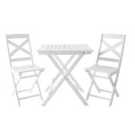 Set da giardino tavolo e sedie Modello SUNRISE Verniciato Bianco - Pieghevole-90039