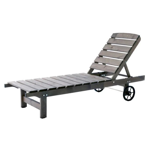 Lettino prendisole in legno Modello VENTA 173 x 61 x 31/90 h. cm - Verniciato Grigio-0