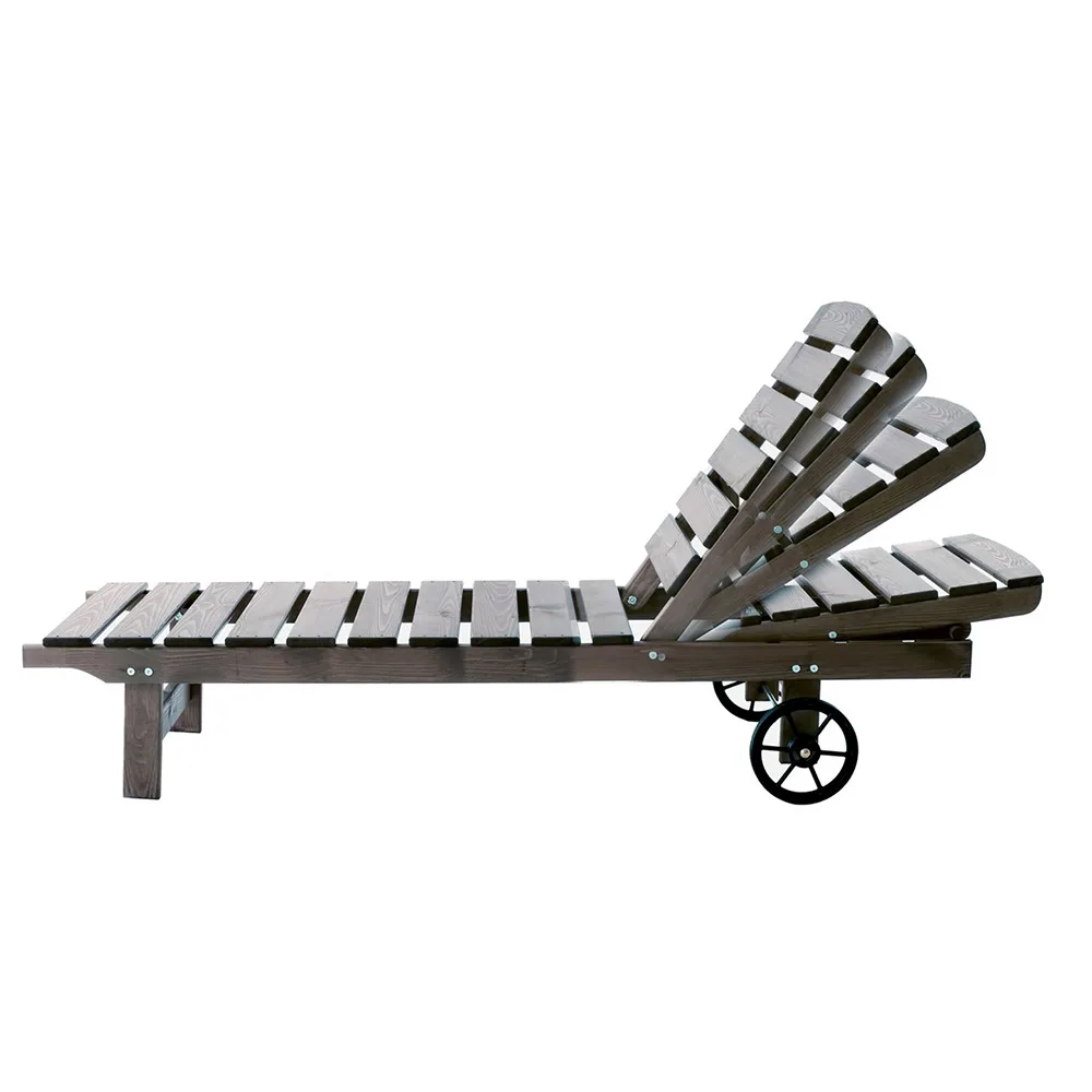 Lettino prendisole in legno Modello VENTA 173 x 61 x 31/90 h. cm - Verniciato Grigio-90014