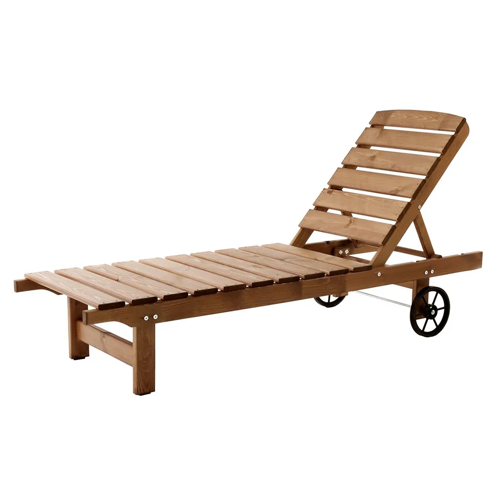 Lettino prendisole in legno Modello VENTA 173 x 61 x 31/90 h. cm - Verniciato Miele-90008