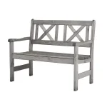 Panca in legno da esterno Pieghevole Modello MALMO Verniciata Grigia - Dimensioni 109 x 61 x 43/88 h. cm-89973