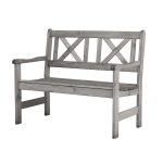 Panca in legno da esterno Pieghevole Modello MALMO Verniciata Grigia - Dimensioni 109 x 61 x 43/88 h. cm-89973