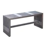 Panca in legno da esterno Modello CUBE Verniciata Grigia - Dimensioni 110 x 33 x 45 h. cm - foto 2