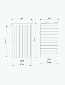 Armadio da Esterno in Legno Impregnato 97 x 90 x 178 cm - immagine 3