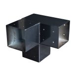 Connettore a 3 vie in Acciaio Zincato Nero per listelli 12 x 12 cm-90125