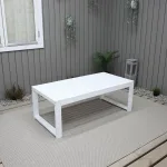 Tavolino in Legno da Esterno Modello MADISON 120 x 60 x 44 h. cm - Verniciato Bianco - foto 3