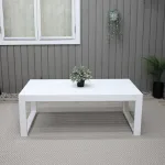 Tavolino in Legno da Esterno Modello MADISON 120 x 60 x 44 h. cm - Verniciato Bianco - foto 2