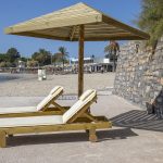 Ombrellone in legno trattato per l'esterno 200 x 200 x 200 cm-0