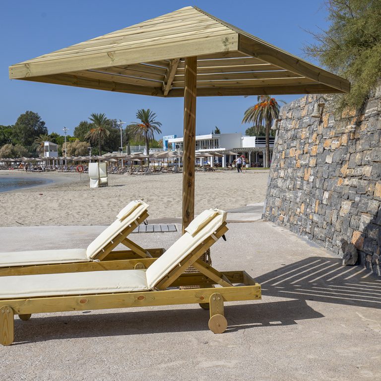 Ombrellone in legno trattato per l'esterno 200 x 200 x 200 cm-0