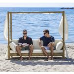 Divano da esterno in legno CHILLOUT trattato per l'esterno 200 x 70 x 180 cm-90315