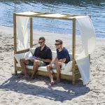 Divano da esterno in legno CHILLOUT trattato per l'esterno 200 x 70 x 180 cm-0