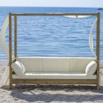 Divano da esterno in legno CHILLOUT trattato per l'esterno 200 x 70 x 180 cm-90317