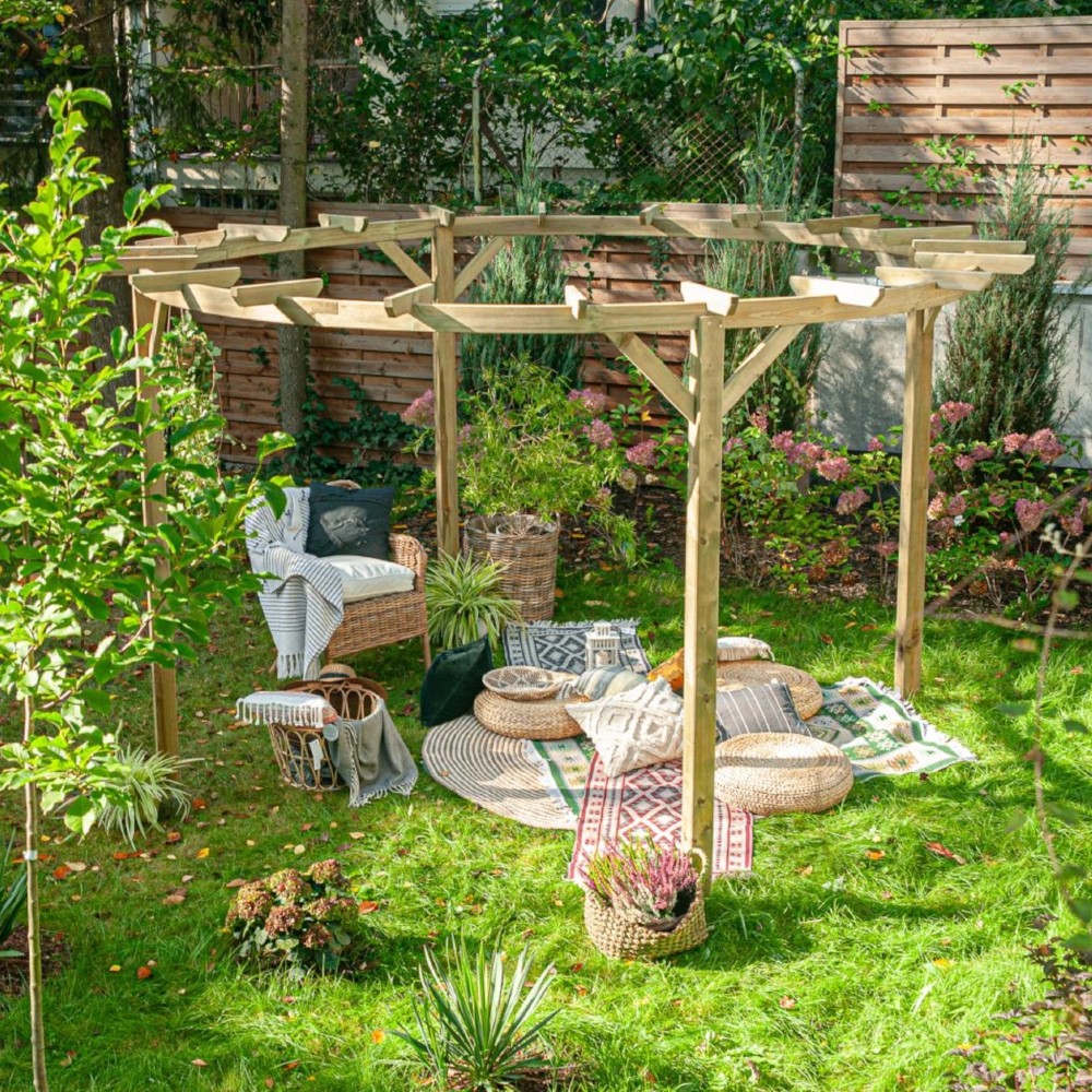 Onlywood Pergola Gazebo CIRCOLO diametro 300 x 220 h cm-0 Onlywood Pergola Gazebo CIRCOLO diametro 300 x 220 h cm-0