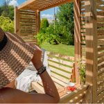 Onlywood Pergola ad Arco angolare MILTON MODERNA 193 x 193 x 185 h cm - Con Panche-90463