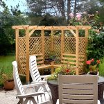 Onlywood Pergola ad Arco angolare MILTON 193 x 193 x 185 h cm - Con Panche-90425