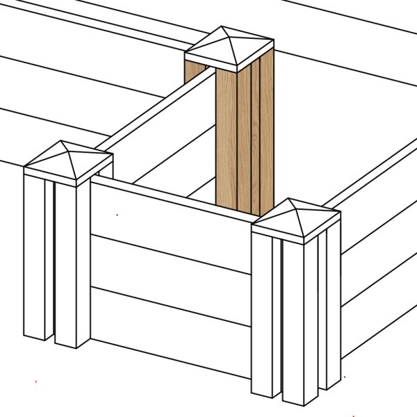 Onlywood Orto rialzato componibile LEGORTO - Perno in Legno trattato Altezza 52 cm -0