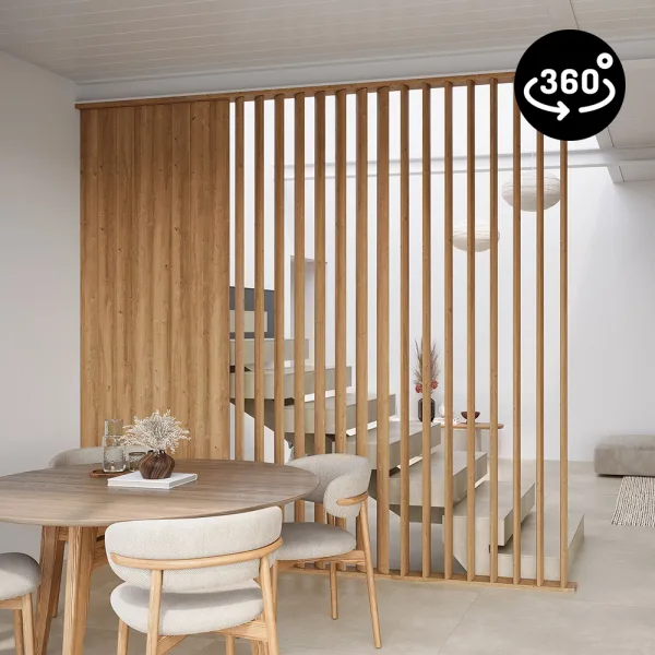 Onlywood Pareti Divisorie per Interni in Legno Rovere Pepe - Con Doghe girevoli a 360°-0