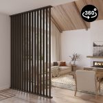 Onlywood Pareti Divisorie per Interni in Legno Noce Fumo - Con Doghe girevoli a 360°-0