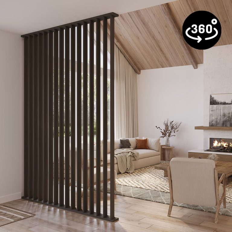 Onlywood Pareti Divisorie per Interni in Legno Noce Fumo - Con Doghe girevoli a 360°-0