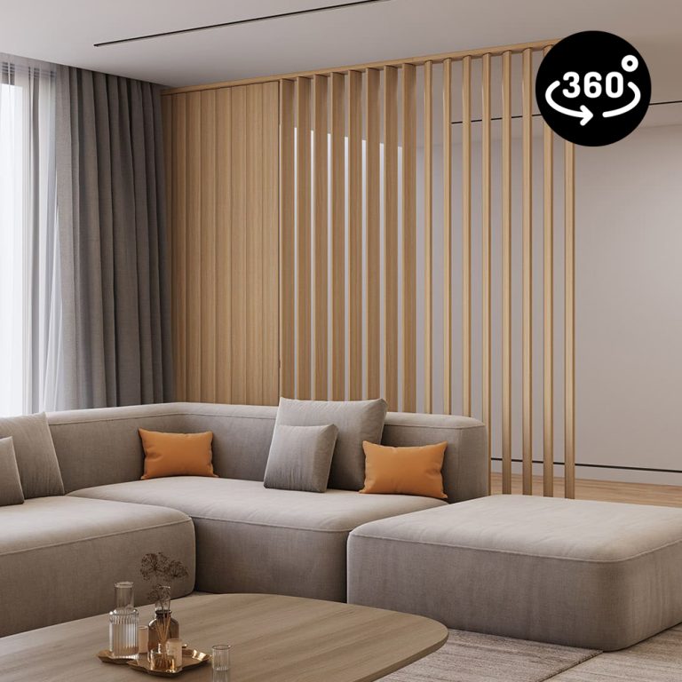 Onlywood Pareti Divisorie per Interni in Legno Rovere Naturale - Con Doghe girevoli a 360°-0