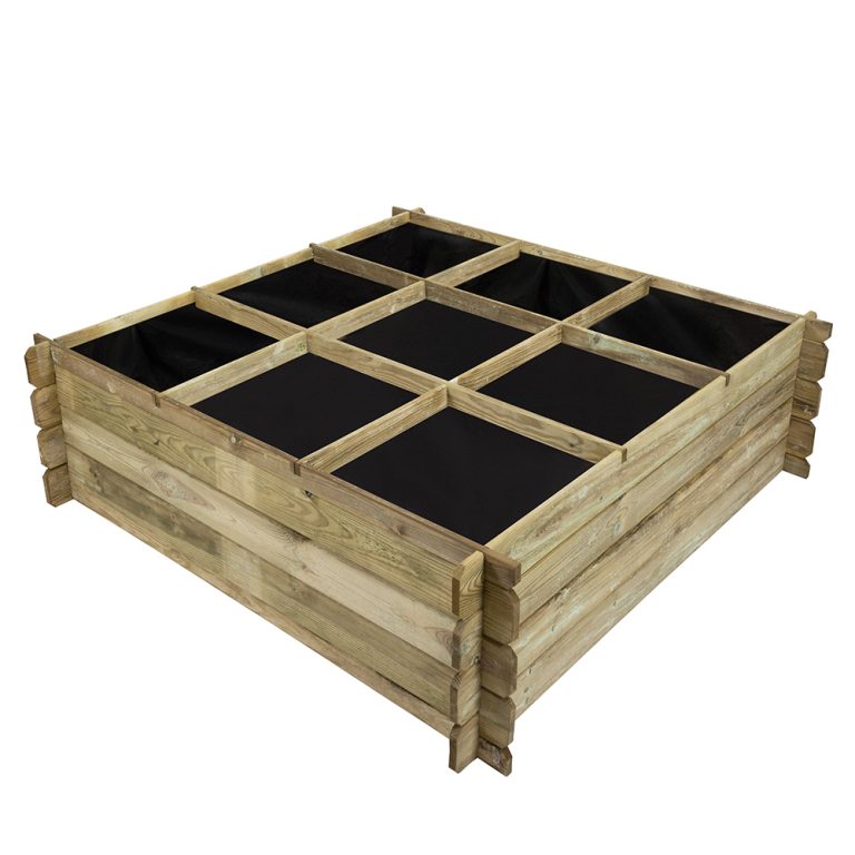 Onlywood Orto Rialzato legno 9 Scomparti in Pino Trattato 140 x 140 x 36 h. cm-0