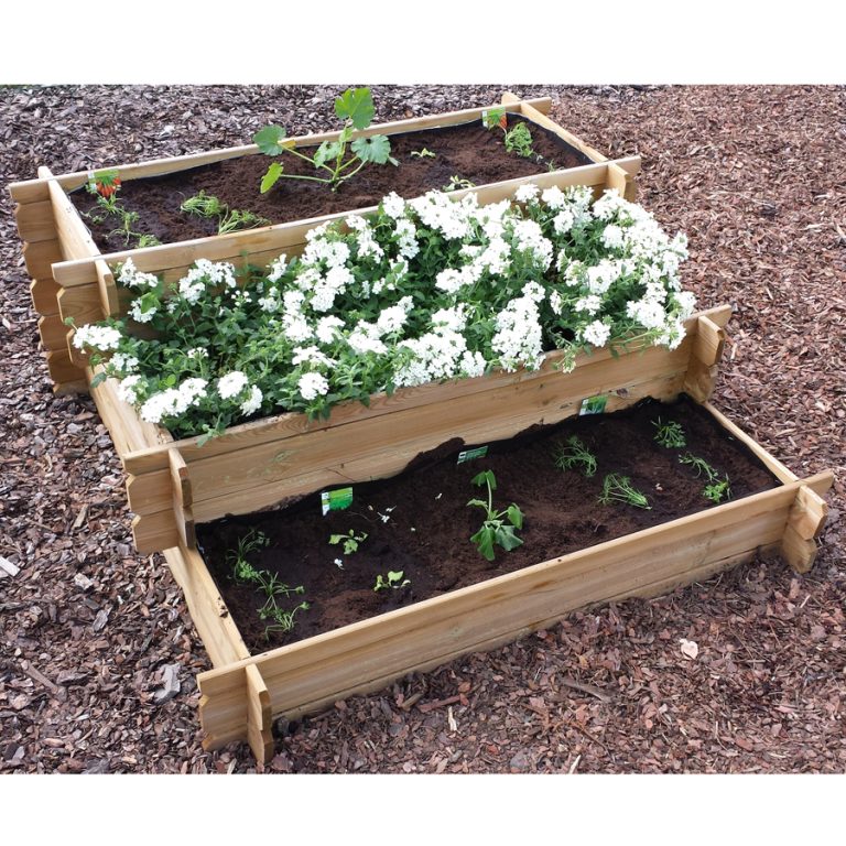 Onlywood Orto Rialzato legno CASCATA 3 Livelli in Pino Trattato 140 x 140 x 54 h. cm-0