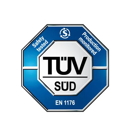 Certificazione EN 1176 TÜV SÜD per parco giochi in legno a uso pubblico