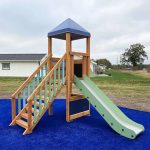 Parco Giochi in Legno di Larice LOGO TOWER Torre con Scivolo - Certificato EN 1176 Uso Pubblico-0