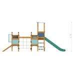 Parco Giochi in Legno di Larice TOWER 2 Torre Doppia con Scivolo - Certificato EN 1176 Uso Pubblico-90780