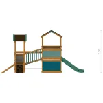 Parco Giochi in Legno di Larice TOWER Torre Doppia con Scivolo - Certificato EN 1176 Uso Pubblico - foto 4