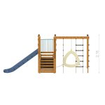 Parco Giochi in Legno di Larice KIOSK con Scivolo e Spazio Educativo - Certificato EN 1176 Uso Pubblico-90801