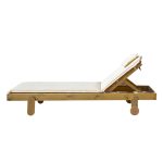 Lettino prendisole singolo SUNBED in legno trattato per l'esterno 200 x 64 x 25 cm - Con materassino-90682