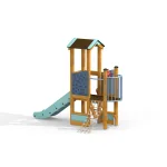 Parco Giochi in Legno di Larice PIXIE Torre con Scivolo - Certificato EN 1176 Uso Pubblico - foto 2