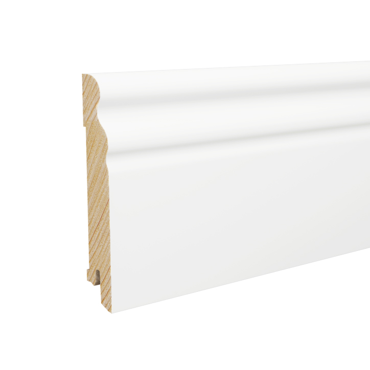 Campione Battiscopa Ducale Legno BIANCO Laccato RAL 9010 - 95 x 15 mm-0