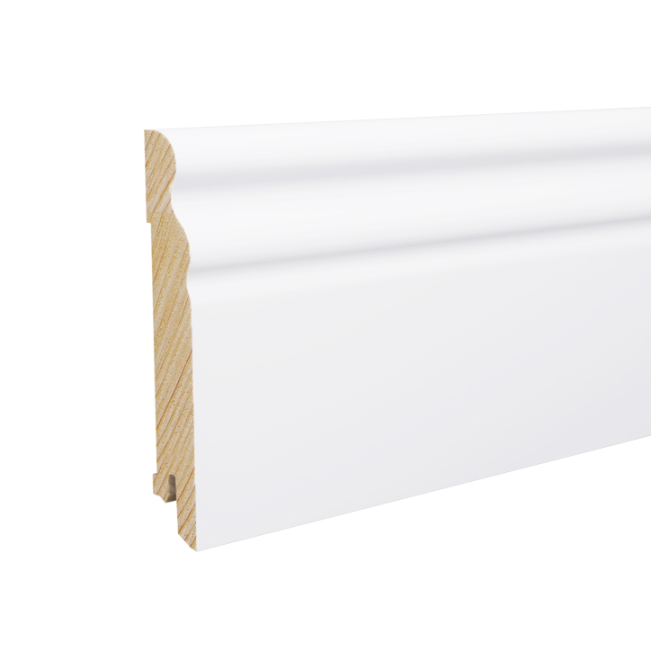 Campione Battiscopa Ducale Legno BIANCO Laccato RAL 9016 - 95 x 15 mm-0