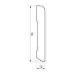 Onlywood Battiscopa Mdf Nero Stondato - 70 x 10 mm - Asta da 2,4 Metri - Made in Italy-90855