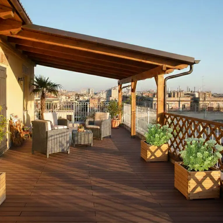 pergola in legno addossata onlywood