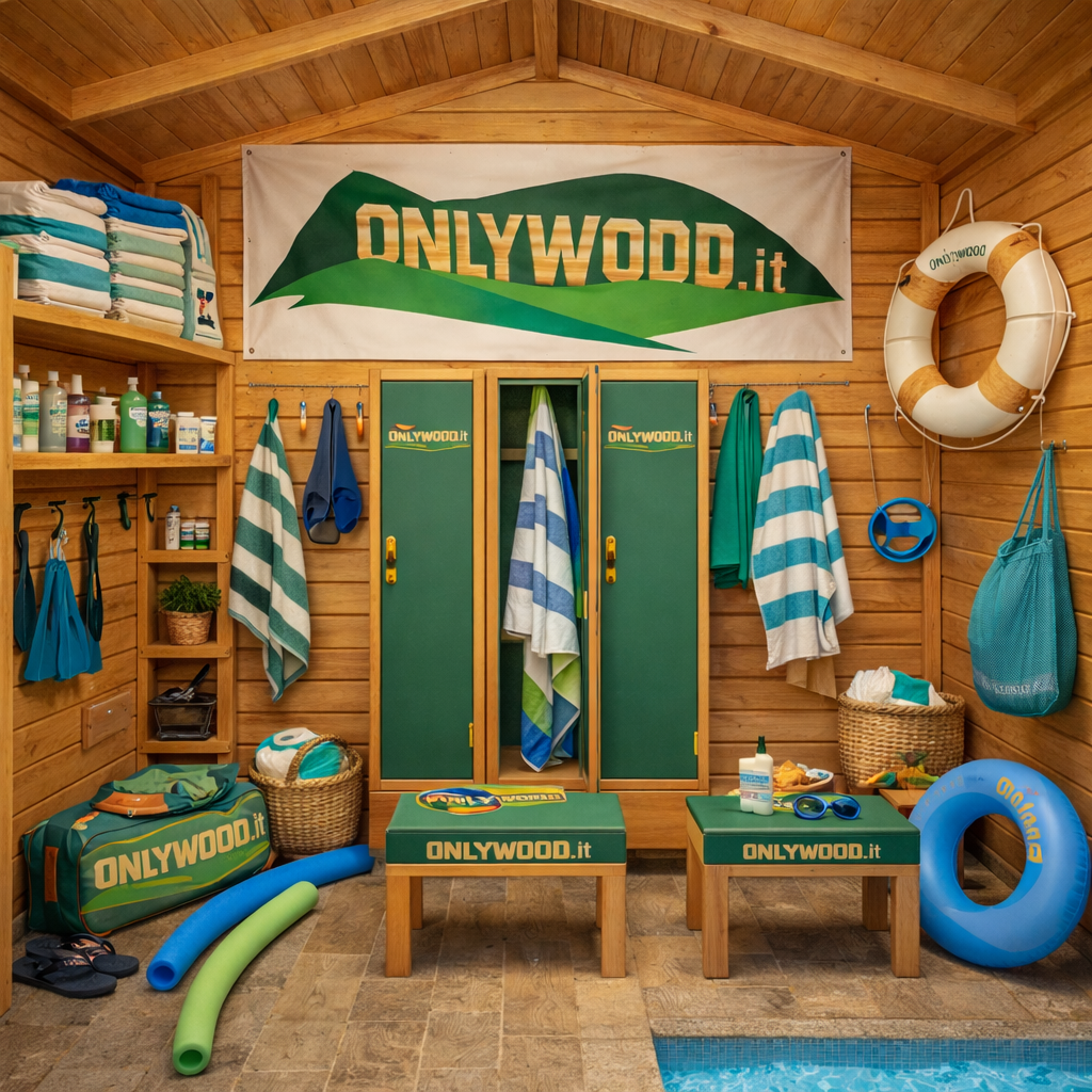 casetta legno spogliatoio piscina | onlywood