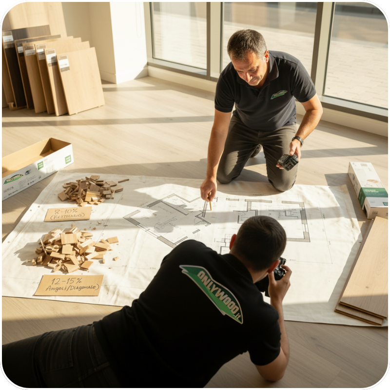 Quanto parquet laminato devo comprare per posa corretta